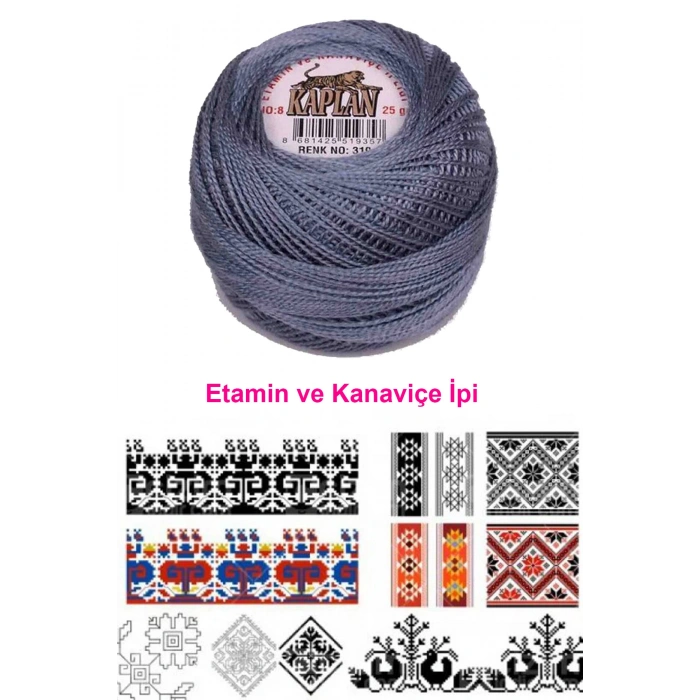 Kaplan Etamin Ve Kanaviçe İpi 8 No Kod/Renk: 319 - 