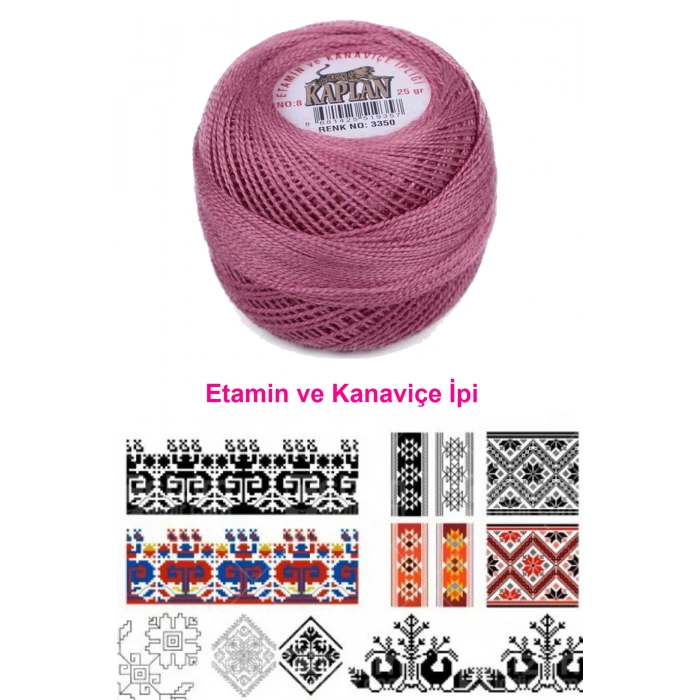 Kaplan Etamin Ve Kanaviçe İpi 8 No Kod/Renk: 3350 - 