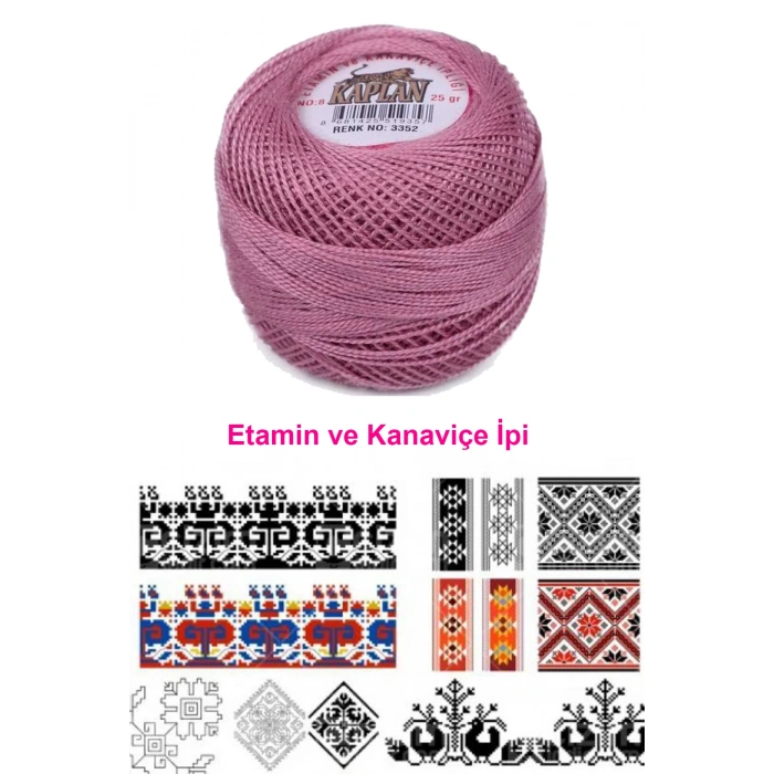 Kaplan Etamin Ve Kanaviçe İpi 8 No Kod/Renk: 3352 - 