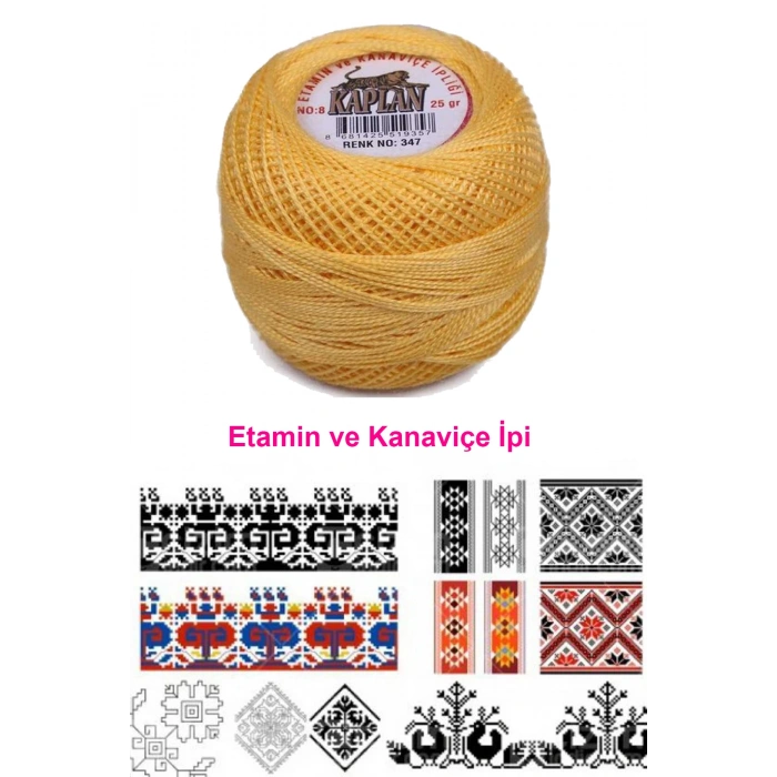 Kaplan Etamin Ve Kanaviçe İpi 8 No Kod/Renk: 347 - 