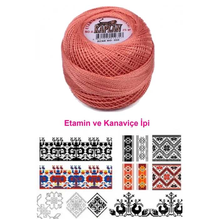 Kaplan Etamin Ve Kanaviçe İpi 8 No Kod/Renk: 350 - 