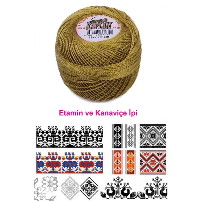 Kaplan Etamin Ve Kanaviçe İpi 8 No Kod/Renk: 580 - 