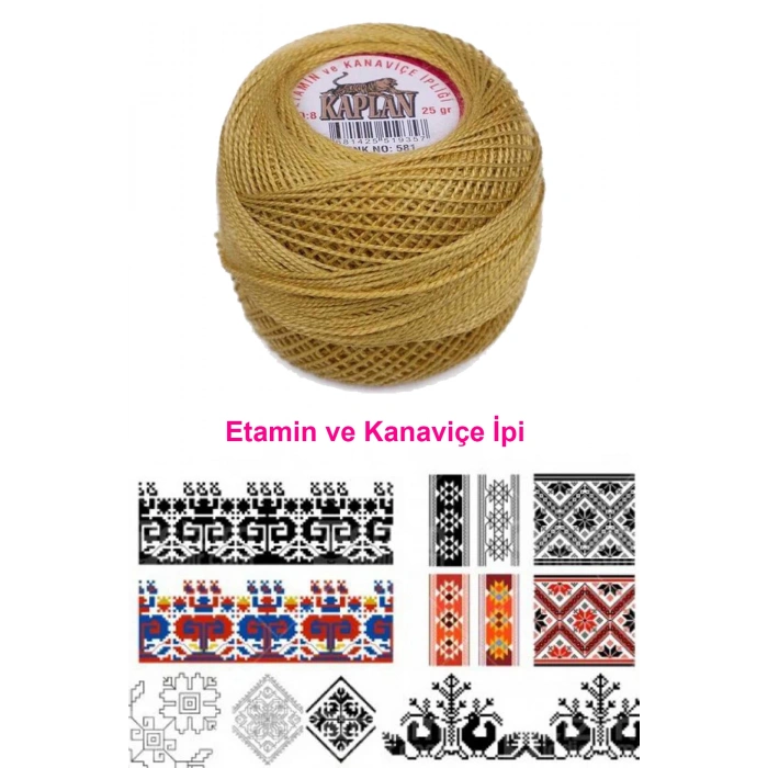 Kaplan Etamin Ve Kanaviçe İpi 8 No Kod/Renk: 581 - 