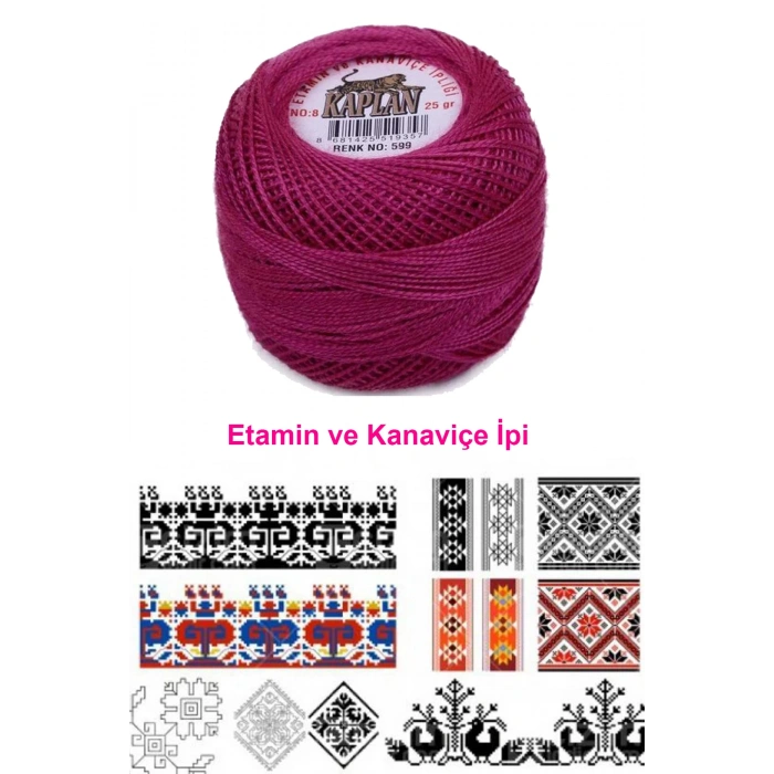 Kaplan Etamin Ve Kanaviçe İpi 8 No Kod/Renk: 599 - 