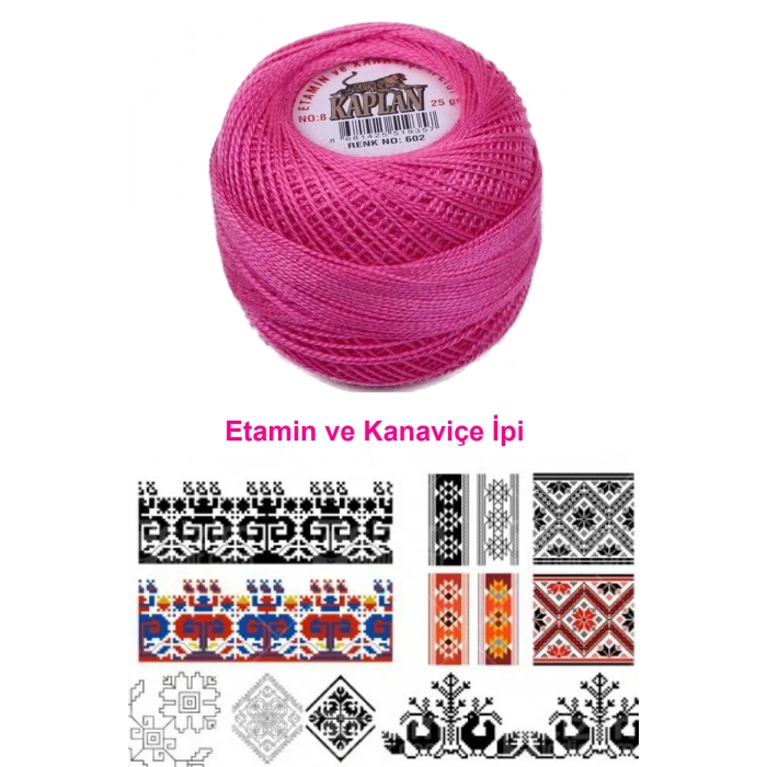 Kaplan Etamin Ve Kanaviçe İpi 8 No Kod/Renk: 602 - 