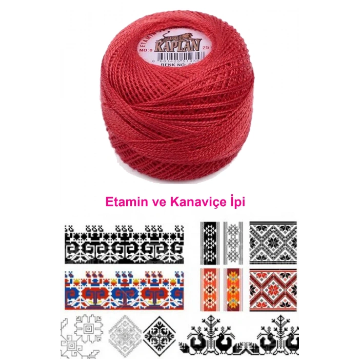 Kaplan Etamin Ve Kanaviçe İpi 8 No Kod/Renk: 666 - 