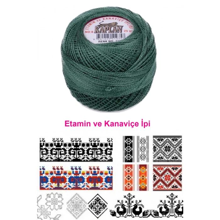 Kaplan Etamin Ve Kanaviçe İpi 8 No Kod/Renk: 726 - 