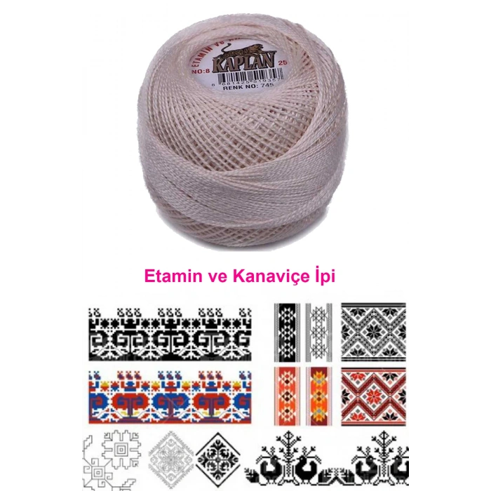 Kaplan Etamin Ve Kanaviçe İpi 8 No Kod/Renk: 745 - 