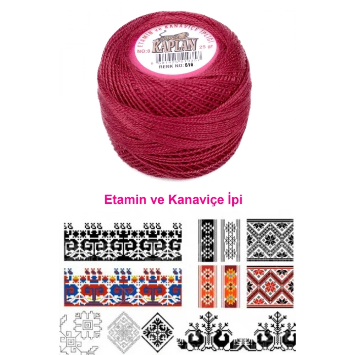 Kaplan Etamin Ve Kanaviçe İpi 8 No Kod/Renk: 816 - 