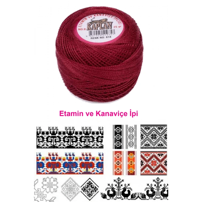Kaplan Etamin Ve Kanaviçe İpi 8 No Kod/Renk: 818 - 