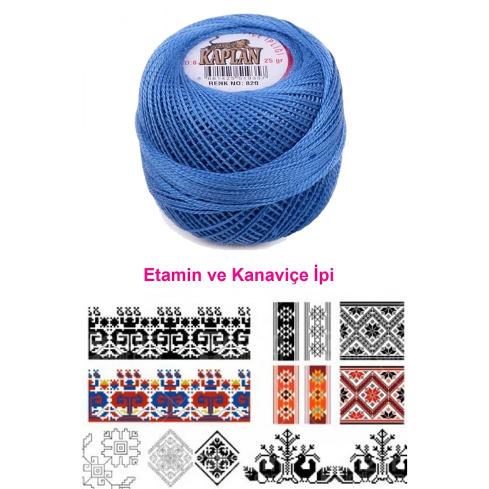 Kaplan Etamin Ve Kanaviçe İpi 8 No Kod/Renk: 820 - 