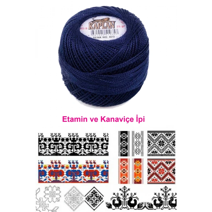 Kaplan Etamin Ve Kanaviçe İpi 8 No Kod/Renk: 823 - 