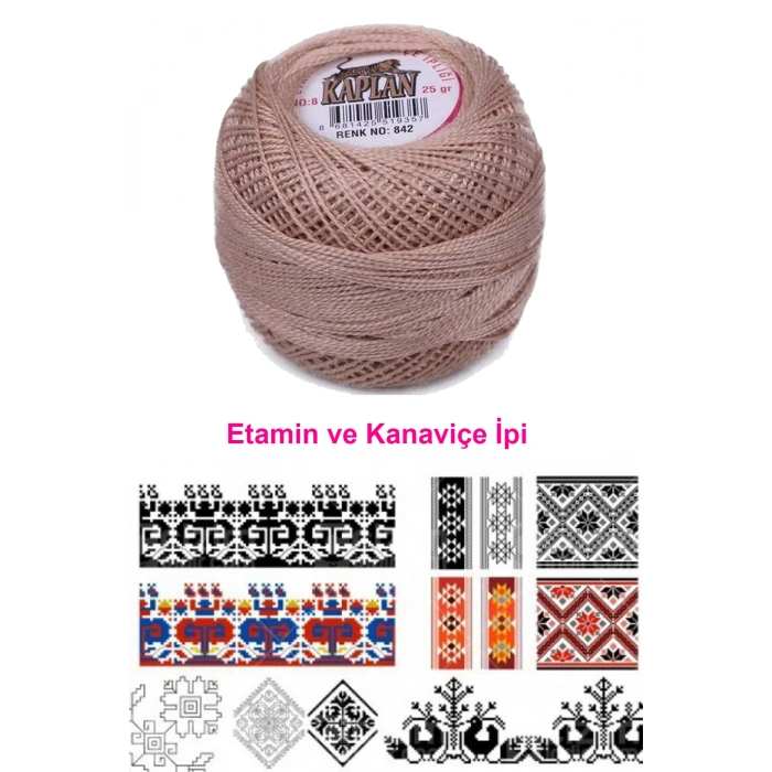 Kaplan Etamin Ve Kanaviçe İpi 8 No Kod/Renk: 842 - 