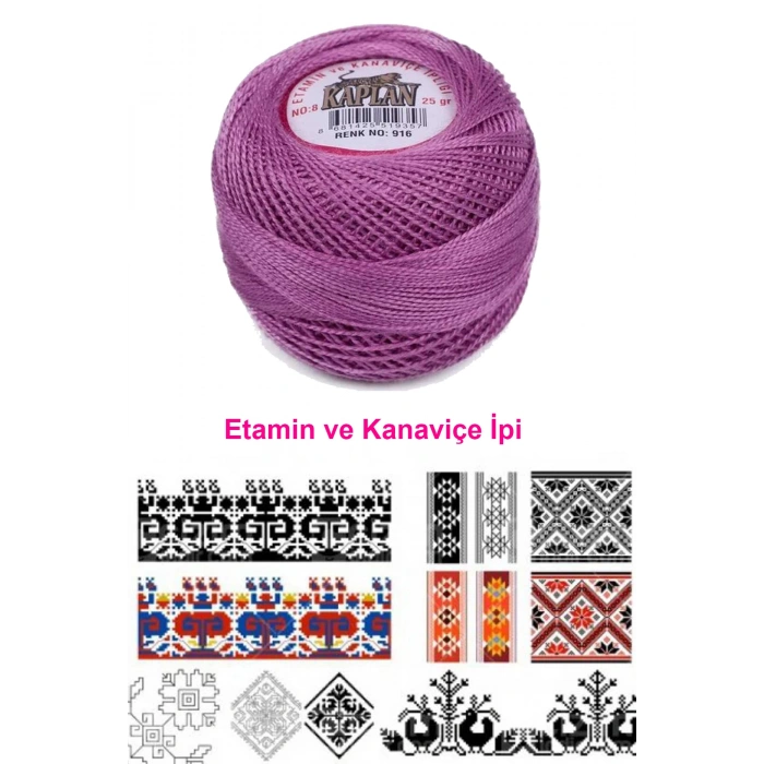 Kaplan Etamin Ve Kanaviçe İpi 8 No Kod/Renk: 916 - 