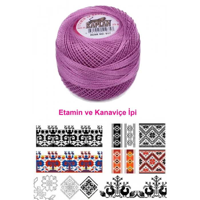 Kaplan Etamin Ve Kanaviçe İpi 8 No Kod/Renk: 917 - 