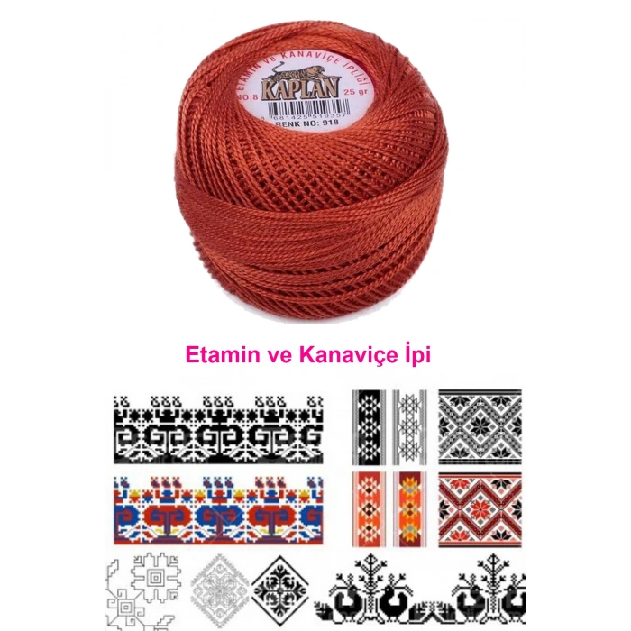 Kaplan Etamin Ve Kanaviçe İpi 8 No Kod/Renk: 918 - 