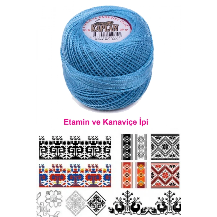 Kaplan Etamin Ve Kanaviçe İpi 8 No Kod/Renk: 995 - 