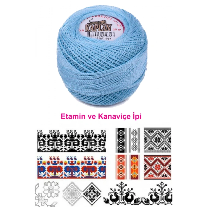 Kaplan Etamin Ve Kanaviçe İpi 8 No Kod/Renk: 997 - 