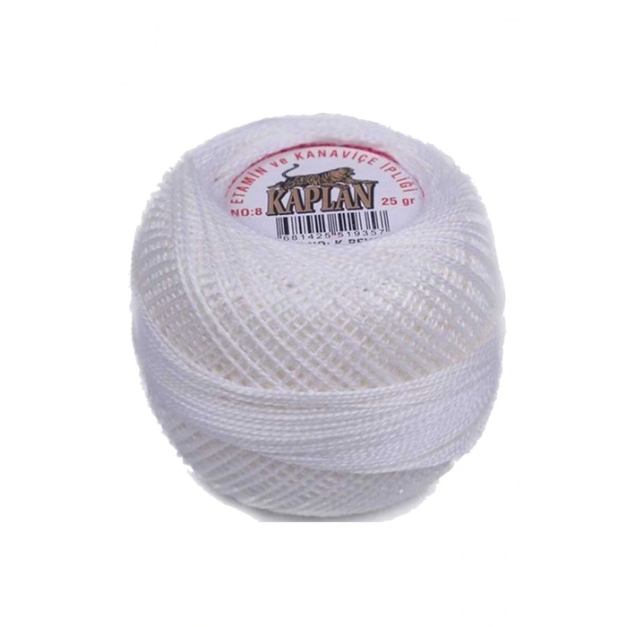 Kaplan Etamin Ve Kanaviçe İpi 8 No Kod/Renk: K.BEYAZ - 