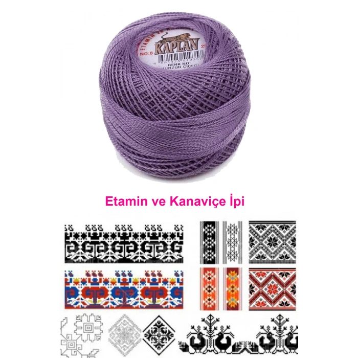 Kaplan Etamin Ve Kanaviçe İpi 8 No Kod/Renk: MUNZUR ÇİÇEĞİ - 