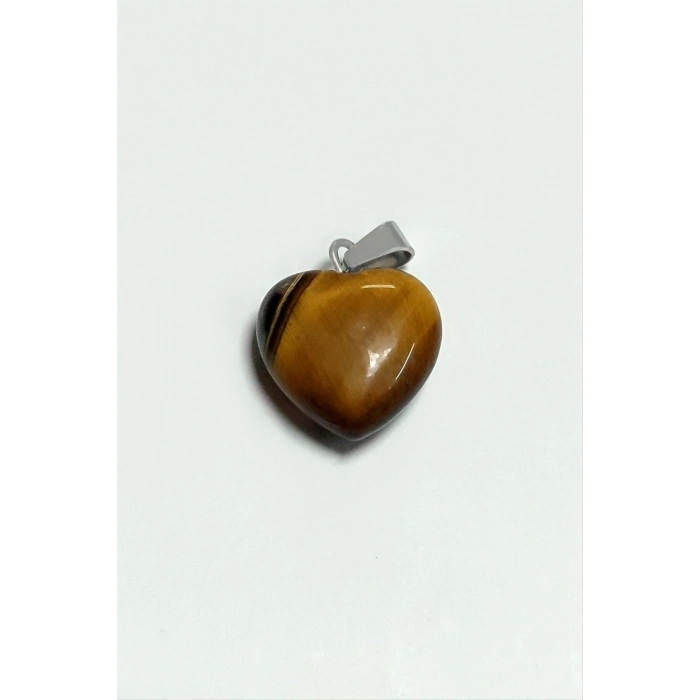 Kaplangözü Kalpli Doğaltaş Kolye Ucu Küçük 1,5 cm