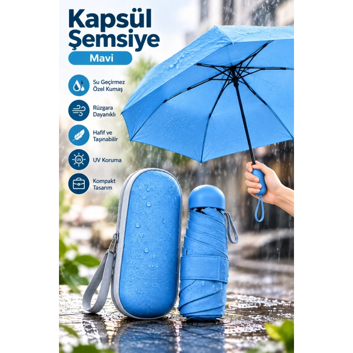 KAPSUL ŞEMSİYE MAVİ