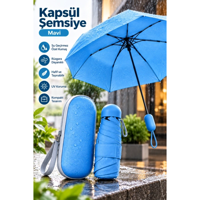 KAPSUL ŞEMSİYE MAVİ