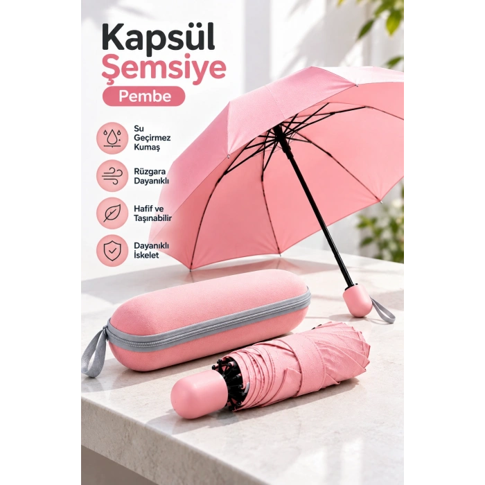 KAPSÜL ŞEMSİYE PEMBE