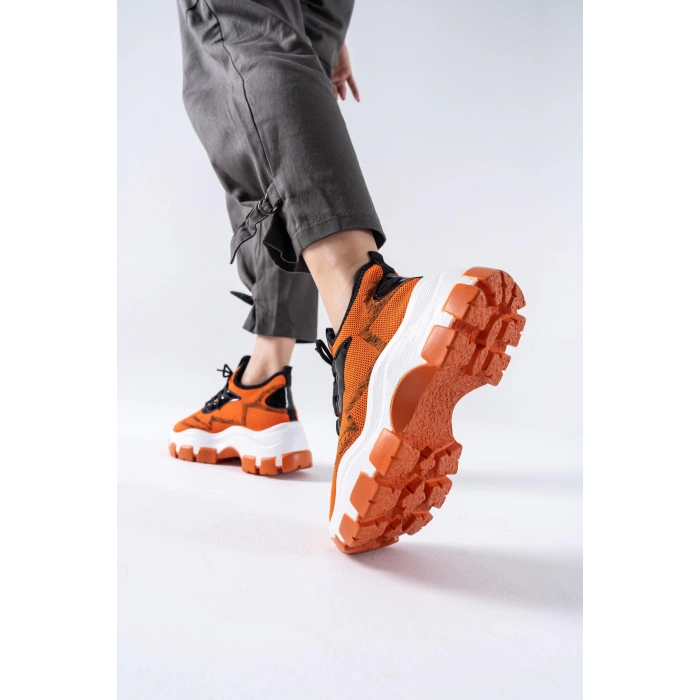 Karabina Oranj Triko Kalın Tabanlı Spor Ayakkabı