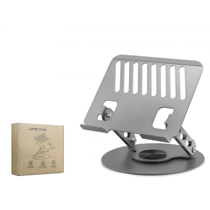 Karbon Çelik 360 Derece Dönebilen Ergonomik Laptop Standi - Gri HDX8018