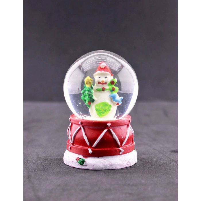 Kardan Adam Temalı Mini Boy Işıklı Yılbaşı Kar Küresi 6.5 cm C