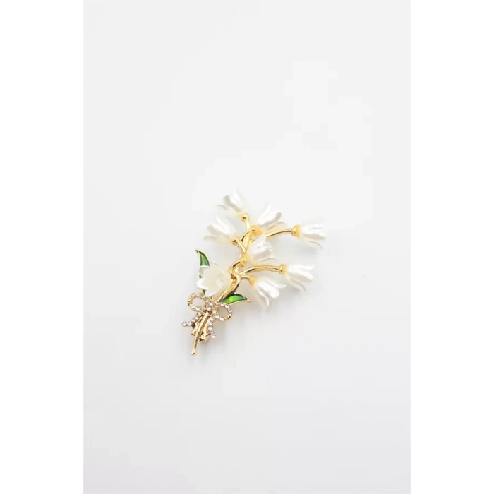 Kardelen Broş - Altın