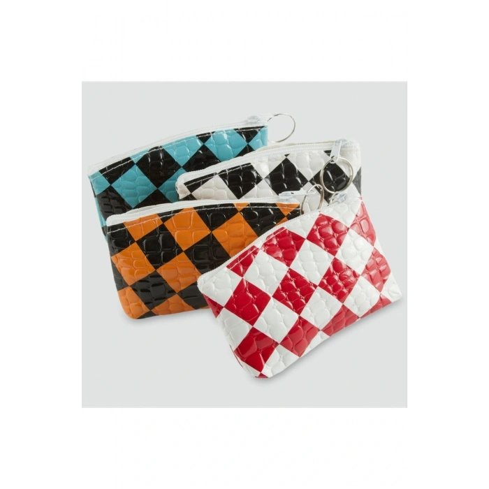 Kare Benekli Bozuk Para Cüzdanı