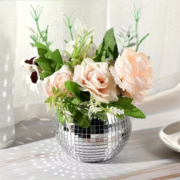 Kare Silver Cam Mozaik Fayans Çıkartmaları El İşi Kare Cam Fayans Kendinden Yapışkanlı Aynalı Dekor Panel 30x30 Cm (4887)