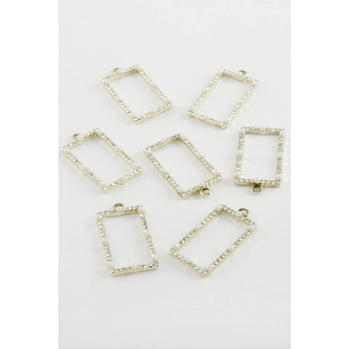 Kare Taşlı İnci Kolye Ucu Aparatı 1 Adet