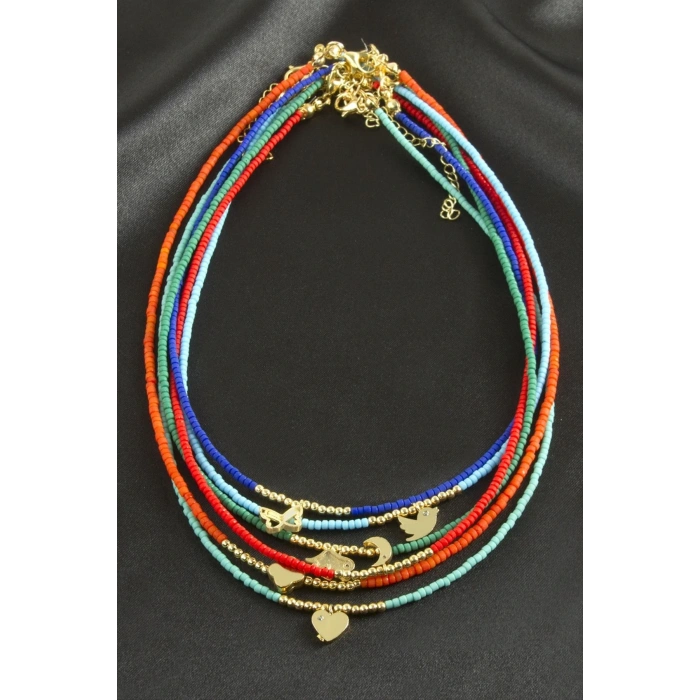 Karışık Figürlü Miyoki Boncuk Kolye 1 Adet