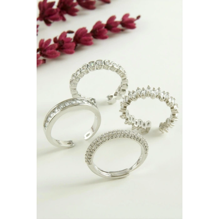 Karışık Lüks Baget Zirkon Taşlı Yüzük