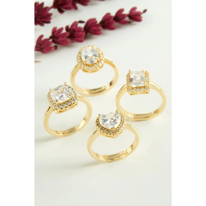 Karışık Lüks Zirkon Taşlı Ciddi İlişki Yüzüğü