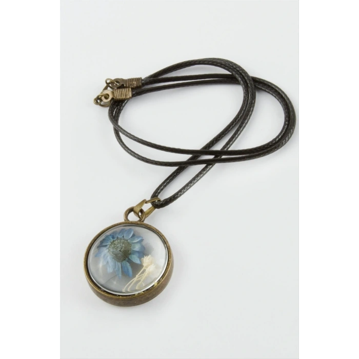 Karışık Renkli Çiçek Canlı Kolye