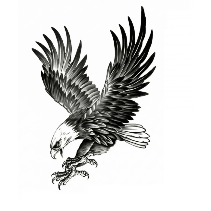 Kartal Geçici Dövme Şablonu Büyük Boy