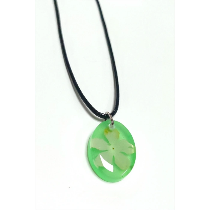 Kartopu Çiçeği Oval Epoksi Kolye