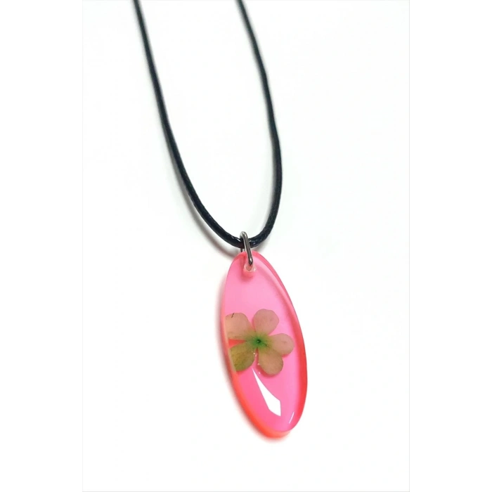 Kartopu Çiçeği Oval Epoksi Kolye