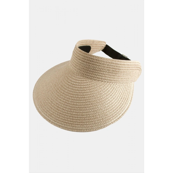 Kasketli Hasır Plaj Şapkası