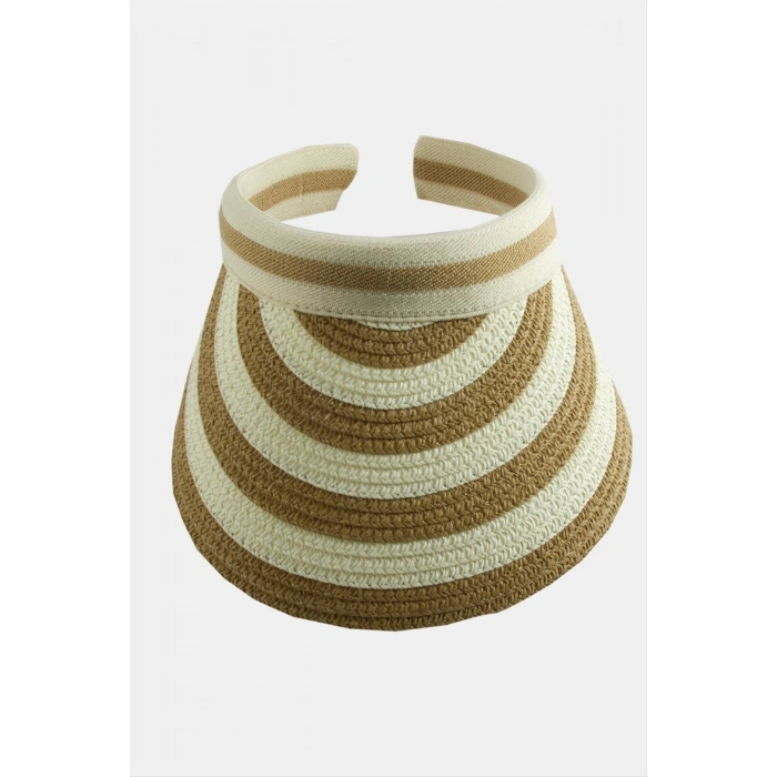 Kasketli Hasır Plaj Şapkası