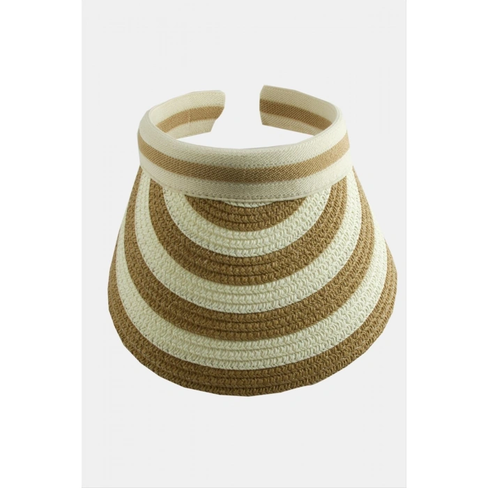 Kasketli Hasır Plaj Şapkası