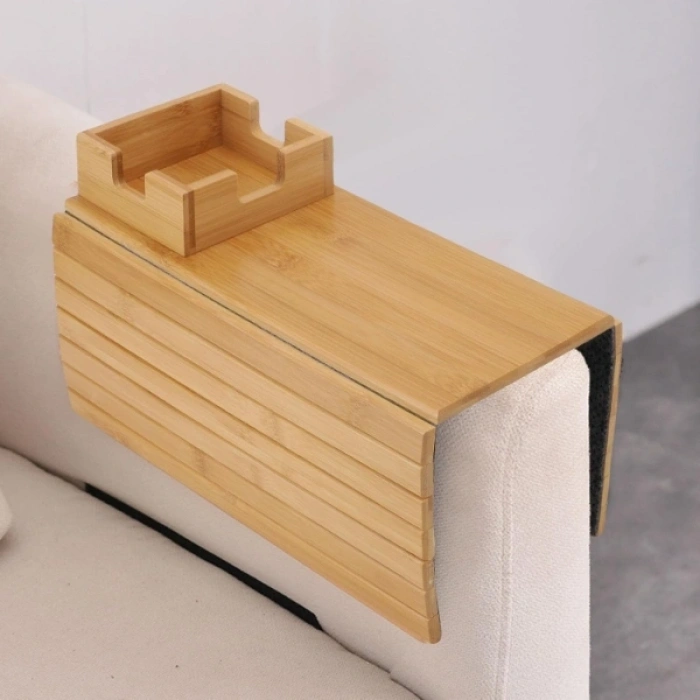 Katlanabilir Ahşap Koltuk Yanı Kanepe Tepsisi