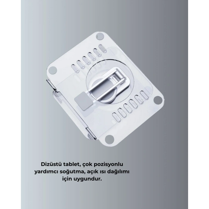 Katlanabilir Tablet Standı Ayarlanabilir Kaymaz Şeffaf Tasarım
