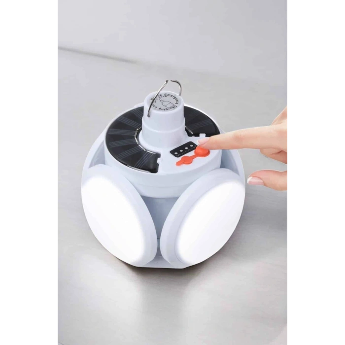 Katlanabilir Taşınabilir Kamp Lambası Işıldak Beyaz Işık Güneş Enerjili Solar Aydınlatma