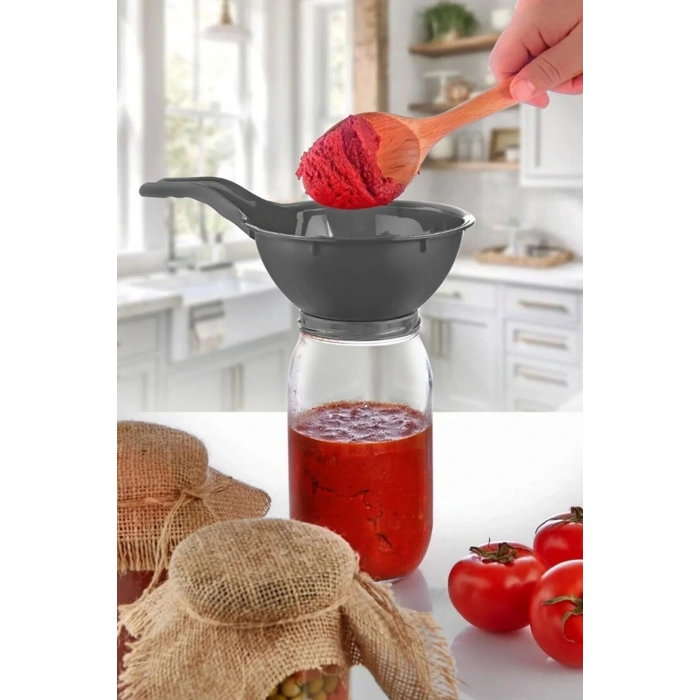 Kavanoz Hunisi - Konserve Reçel Hunisi Geniş Ağızlı - Saplı