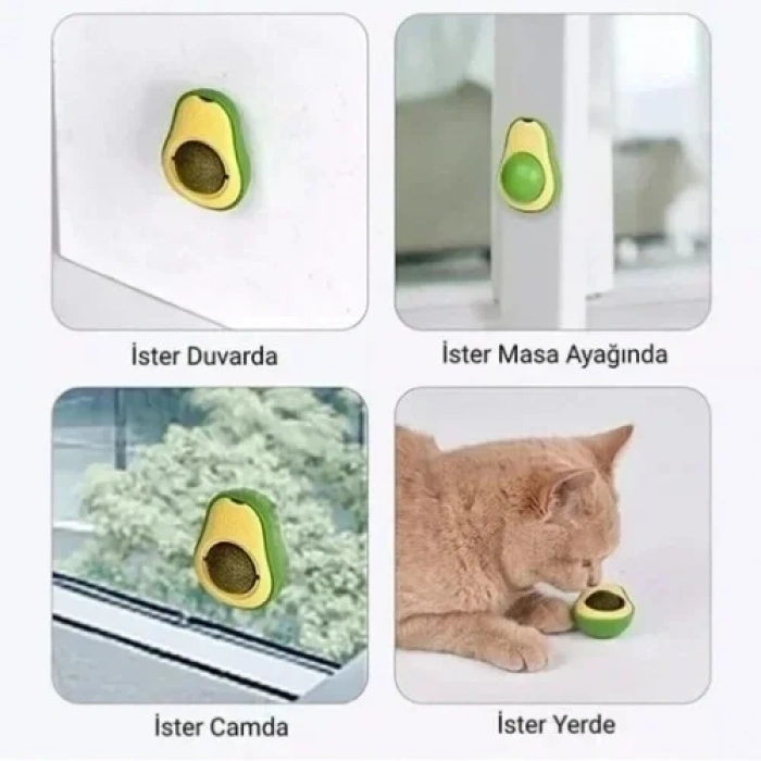 Kedi Çimi Avokado Catnip 360 Derece Dönen Kedi Nanesi Oyuncağı